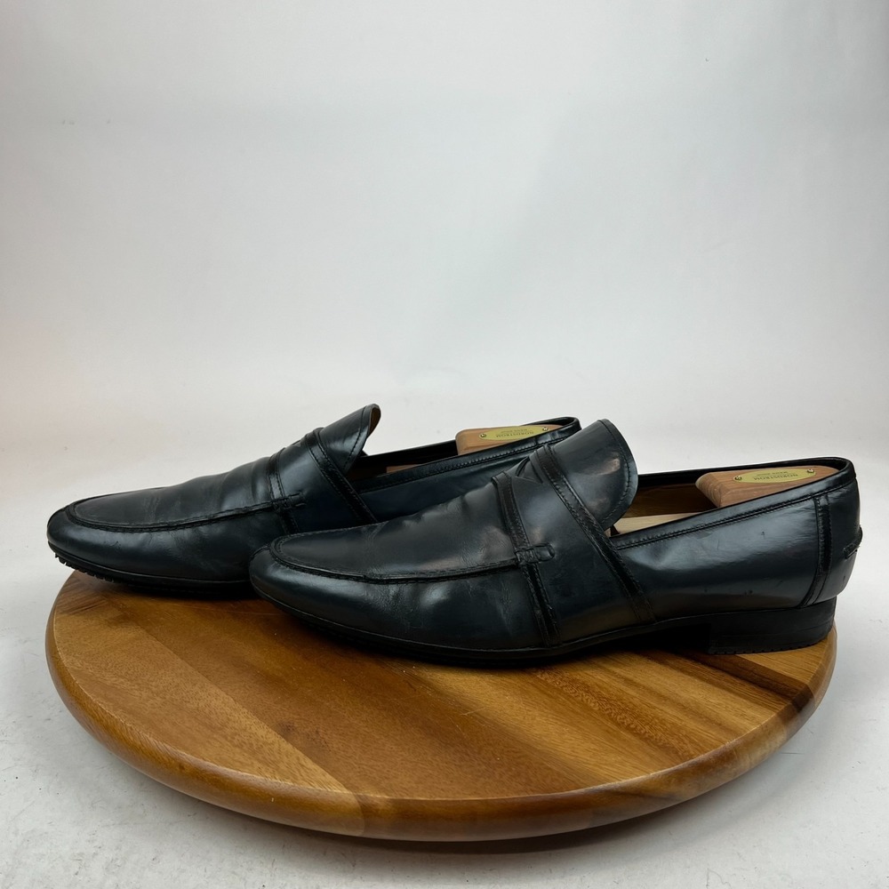Mens Gucci Gray Leather Pointed Toe Penny Loafers Shoes Siize UK 10 US 11 M GUC - Picture 2 of 9